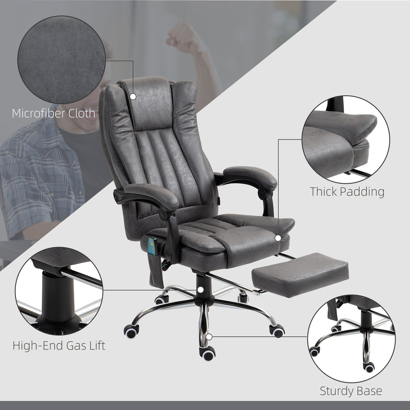 Vinsetto 6-Point Vibrating Heat Massage Chair W/ Microfibre Upholstery - Dark Brown/Light Brown/Charcoal Grey/Cream