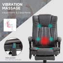 Vinsetto 6-Point Vibrating Heat Massage Chair W/ Microfibre Upholstery - Dark Brown/Light Brown/Charcoal Grey/Cream