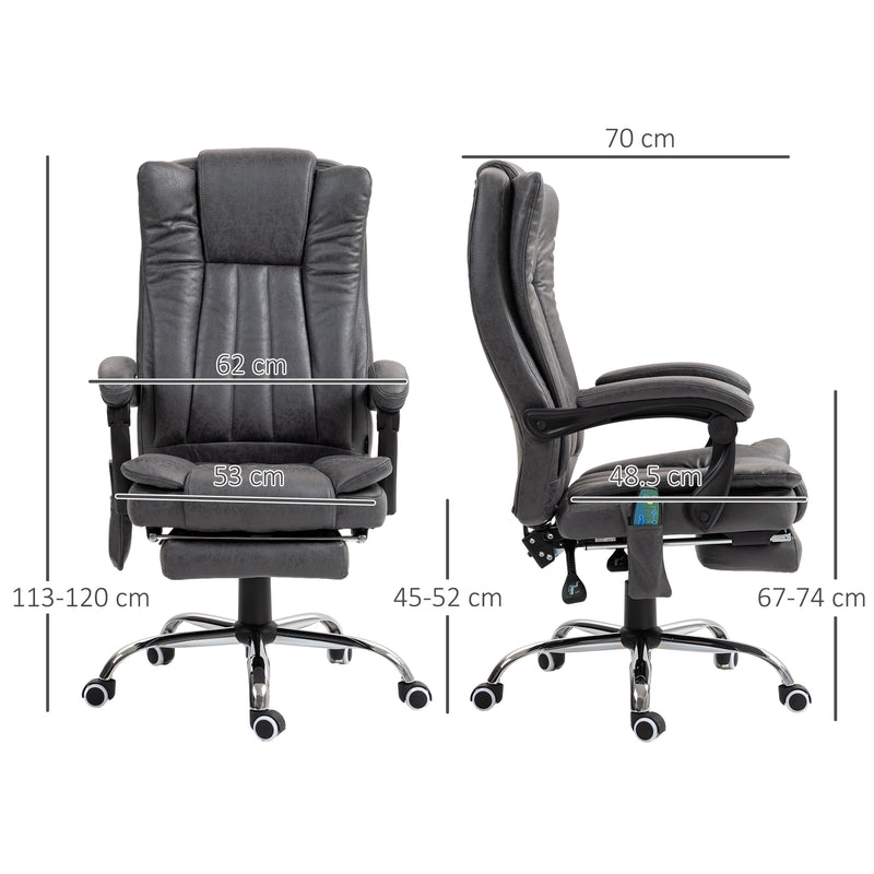 Vinsetto 6-Point Vibrating Heat Massage Chair W/ Microfibre Upholstery - Dark Brown/Light Brown/Charcoal Grey/Cream