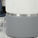 HOMCOM Round Storage Ottoman Set Of 2, Nesting Footrest Stool, Cream & Grey