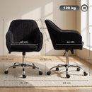 HOMCOM Modern Makeup Vanity Chair with Tub Back for Bedroom, Black
