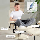 HOMCOM Massage Recliner Chair Cushioned Ottoman 10 Point Vibration Cream