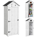 Outsunny Wooden Garden Storage Shed Tool Storage Box, Light Grey