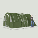 Outsunny 5-6 Man Family Tent Camping Tent with 2 Room and Carry Bag, Green