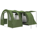 Outsunny 5-6 Man Family Tent Camping Tent with 2 Room and Carry Bag, Green