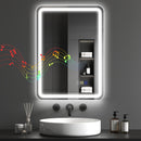 HOMCOM Illuminated Bathroom Mirror With Bluetooth Silver