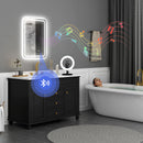 HOMCOM Illuminated Bathroom Mirror With Bluetooth Silver