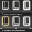 HOMCOM Illuminated Bathroom Mirror With Bluetooth Silver