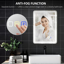 HOMCOM Illuminated Bathroom Mirror With Bluetooth Silver