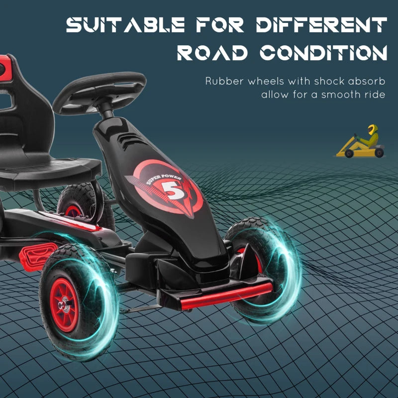 HOMCOM Children Pedal Go Kart  Ages 5-12 Years Old, Red