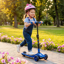 AIYAPLAY Electric Scooter For Age 6-10, 3 Wheel Foldable Kids Scooter, Blue
