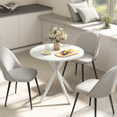 HOMCOM 80cm Round Dining Table, Industrial Kitchen Table With Steel Legs