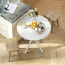 HOMCOM 80cm Round Dining Table, Industrial Kitchen Table With Steel Legs