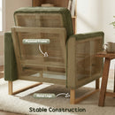 HOMCOM Armchair with Metal Legs and Spring Dark Green