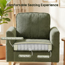 HOMCOM Armchair with Metal Legs and Spring Dark Green