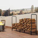 Outsunny Metal Firewood Rack, Log Holder, 200 X 36 X 99 Cm, Dark Green