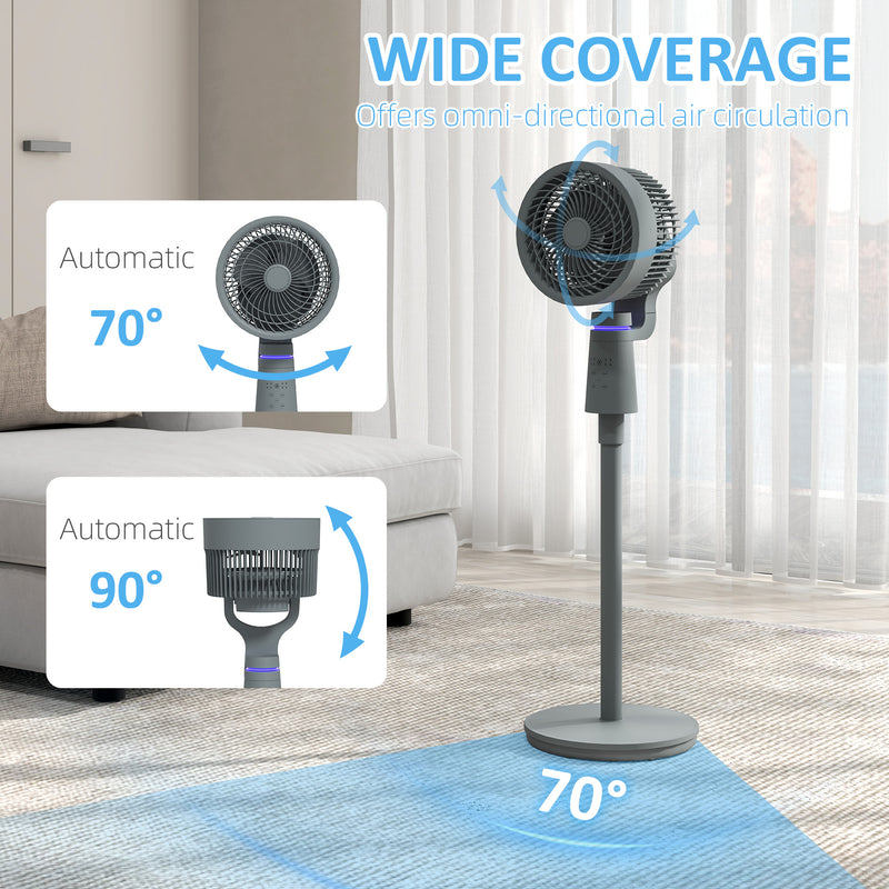 HOMCOM Pedestal Fan, Air Circulation Fan with Oscillating, Tilt