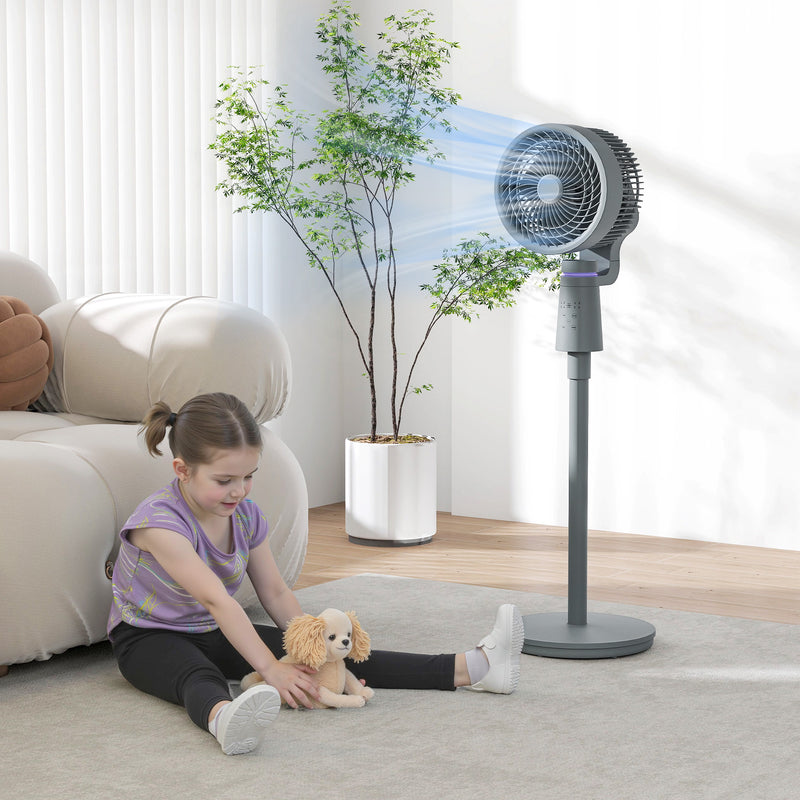 HOMCOM Pedestal Fan, Air Circulation Fan with Oscillating, Tilt