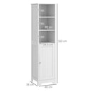 HOMCOM Freestanding Bathroom Tall Cabinet With Adjustable Shelf, White