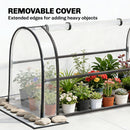 Outsunny Metal Raised Planter with Flip-Up Greenhouse, Drainage Hole, Black
