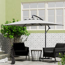 Outsunny 3 m Cantilever Parasol with Cross Base, Crank Handle, 6 Ribs