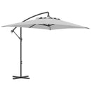 Outsunny 3 m Cantilever Parasol with Cross Base, Crank Handle, 6 Ribs