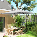 Outsunny 3 m Cantilever Parasol with Cross Base, Crank Handle, 6 Ribs