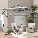 Outsunny 3 m Cantilever Parasol with Cross Base, Crank Handle, 6 Ribs