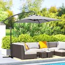 Outsunny 3 m Cantilever Parasol with Cross Base, Crank Handle, 6 Ribs