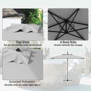 Outsunny 3 m Cantilever Parasol with Cross Base, Crank Handle, 6 Ribs