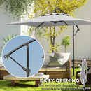 Outsunny 3 m Cantilever Parasol with Cross Base, Crank Handle, 6 Ribs