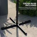 Outsunny 3 m Cantilever Parasol with Cross Base, Crank Handle, 6 Ribs