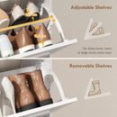 HOMCOM Narrow Shoe Cabinet, Shoe Storage Cabinet with 2 Flip Drawers, White