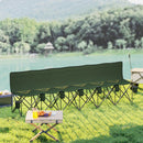 Outsunny 6 Seater Folding Bench Camping Chair with Cup Holder, Green