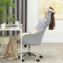 HOMCOM Vanity Chair for Desk, with Height Adjustable, Wheels