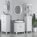 HOMCOM Slim Bathroom Storage Cabinet With Open Shelves And Drawer, White