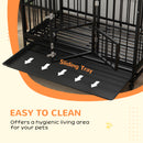 PawHut 48 Inch Heavy Duty Dog Crate On Wheels W/ Removable Tray, Openable Top