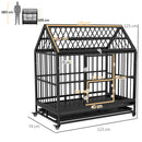 PawHut 48 Inch Heavy Duty Dog Crate On Wheels W/ Removable Tray, Openable Top