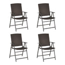 Outsunny 4pcs Rattan Chair Foldable Garden Furniture w/ Armrest
