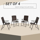 Outsunny 4pcs Rattan Chair Foldable Garden Furniture w/ Armrest