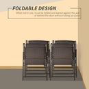 Outsunny 4pcs Rattan Chair Foldable Garden Furniture w/ Armrest