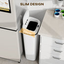 HOMCOM 50L Sensor Bin, Stainless Steel Slim Kitchen Bin, Fingerprint-Proof
