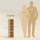 HOMCOM Set of 2 CD Storage Units DVD Shelf with Adjustable Shelves, Natural