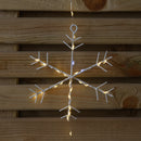 1.2m x 1.3m Light up Twinkling Snowflake Christmas Curtain Light with Warm White LEDs