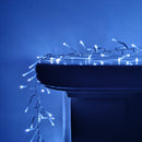 960 LED 12.4m Premier Cluster Indoor Outdoor Multi Function Mains Operated Christmas Lights with Timer on Clear Cable in Cool White