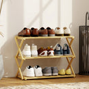 HOMCOM Bamboo Shoe Rack, Folding Shoe Shelf