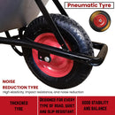 90 Litre 150kg Capacity Heavy Duty Galvanised Samuel Alexander Metal Garden Wheelbarrow with Pneumatic Tyre