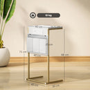 HOMCOM C-Shaped Side Table with Charging Station, Modern Bedside Table