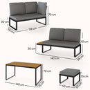 Outsunny Patio Furniture Set Modular 6 Pieces Grey