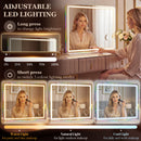 HOMCOM Vanity Mirror With Lights And Bluetooth Speaker, 80 X 60 Cm, White